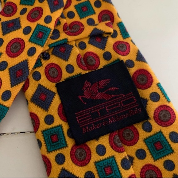Etro Mustard Yellow Tie - Picture 4 of 6